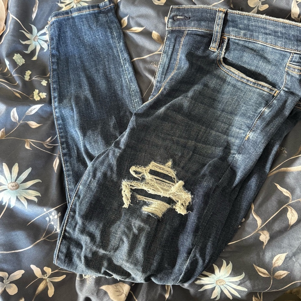 Distressed Blue Jeans